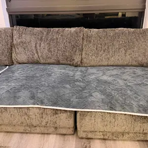 Solid Color Cotton Velvet Sofa Cover, Quilted Simple Modern Sofa Cover, Anti-Slip Sofa Cushion Cover for Home Living Room & Bedroom