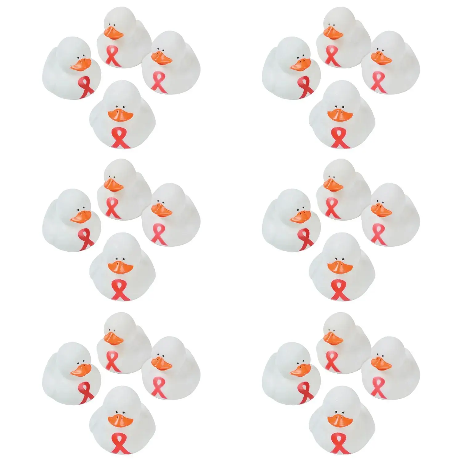 Bulk 120 Pc. Red Awareness Ribbon Rubber Ducks