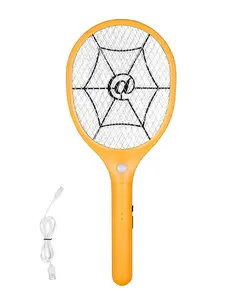 VEVOR Electric Fly Swatter, Zapper Racket with 3 Layers Mesh, Powerful Fly Killer Indoor & Outdoor with 500mAh Battery Rechargeable for Home, Bedroom, Kitchen and Patio, Yellow & Black