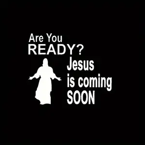 Jesus Is Coming Car Sticker, Car Exterior Decoration Sticker, Car Exterior Accessories for Car, Laptop, Refrigerator, Luggage, Plastic Surface