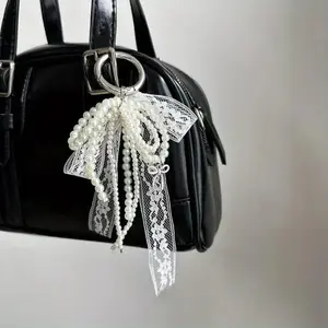 1PC Pearl Lace Bow Pendant, Fashionable High-quality Bag Pendant, Car Key Chain Pendant, Pendant