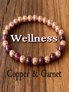 Wellness Support Bracelet – Garnet & Copper Hematite for Emotional & Physical Well-Being.deal as a thoughtful gift for loved ones or yourself, promoting calm, balance, and natural wellness in everyday life, Therapeutic Bracelet