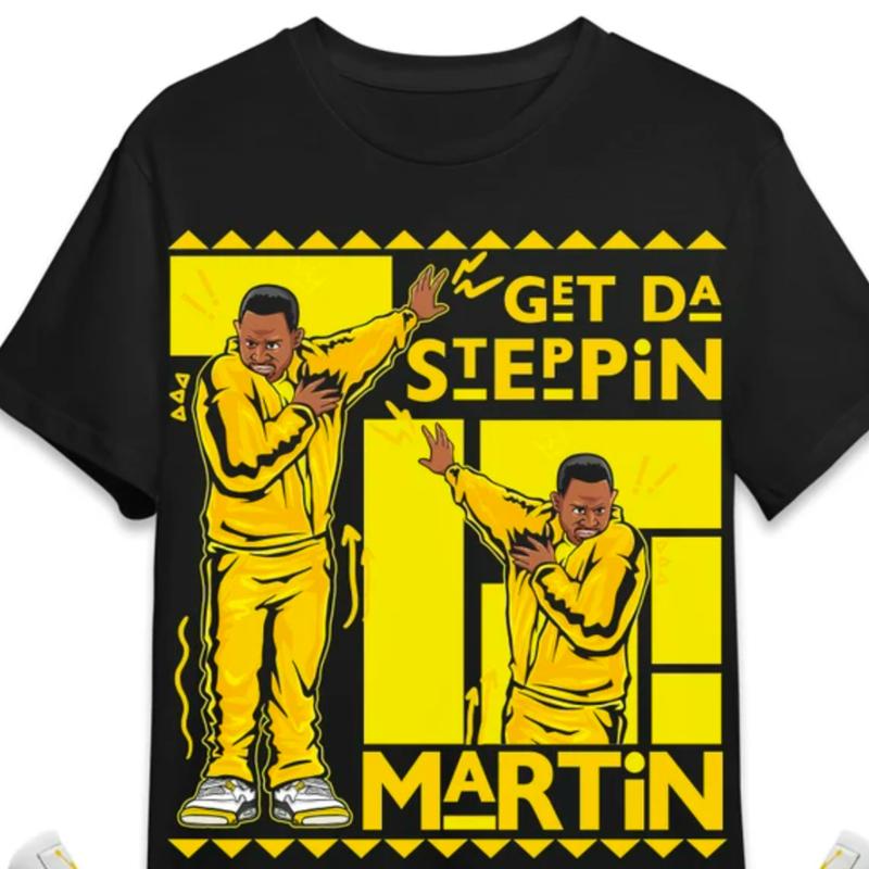 Jordan 4 Vivid Sulfur Unisex Black Shirt Martin GD Steppin, Shirt To Match Sneaker