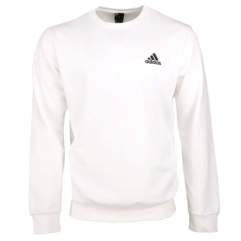 adidas Mens Essentials Fleece Sweatshirt Casual - White adidas Mens Essentials Fleece Sweatshirt Casual - White