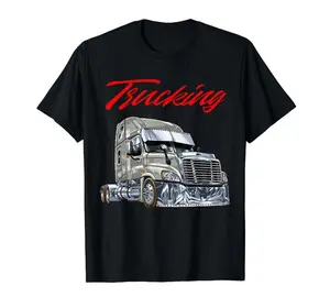 Trucking T-Shirt, Freightliner Cascadia Truck Driver Tee, Car Lover Tee, Cool Big Rig Graphic T-Shirt for Men