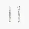 en route Silver Anchovy Earrings, Textured Fish-series Jewelry, Versatile Accessory for Layering, Matching Sets and Casual to Bold Outfits