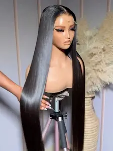 GK 13x6 Straight Lace Front Wigs Human Hair 180% HD Transparent Lace Frontal Human Hair Wigs for Women Glueless Wig Pre Plucked