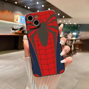 Cool Man Spider Pattern Phone Case for iPhone 11-16 Pro Max, Shockproof Casing Anti-Drop Protection Screen Protector