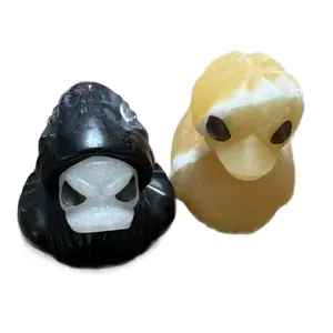 Ducks Honey Calcite & Black Obsidian Spiritual Stone for Personal Power Confidence Self-Discovery Home Ornament Protection Intuition Emotional Insight crystal
