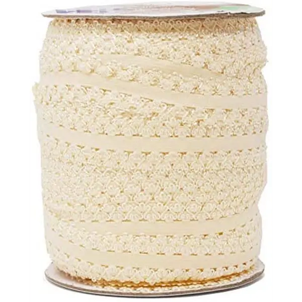 Mandala Crafts Elastic Lace Ribbon Decorative Stretch Trim for Elastic Headband, Lingerie, Sewing