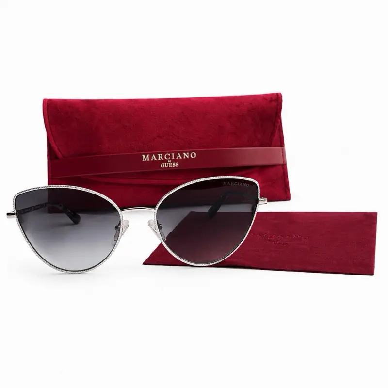 Marciano by GUESS Women’s Marciano Cat Eye Silver Metal Sunglasses Gray Gradient