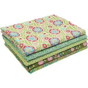 iNee Green Fat Quarters Bundles, Precut Cotton Squares for Sewing Quilting, 18 x 22 inches, Green