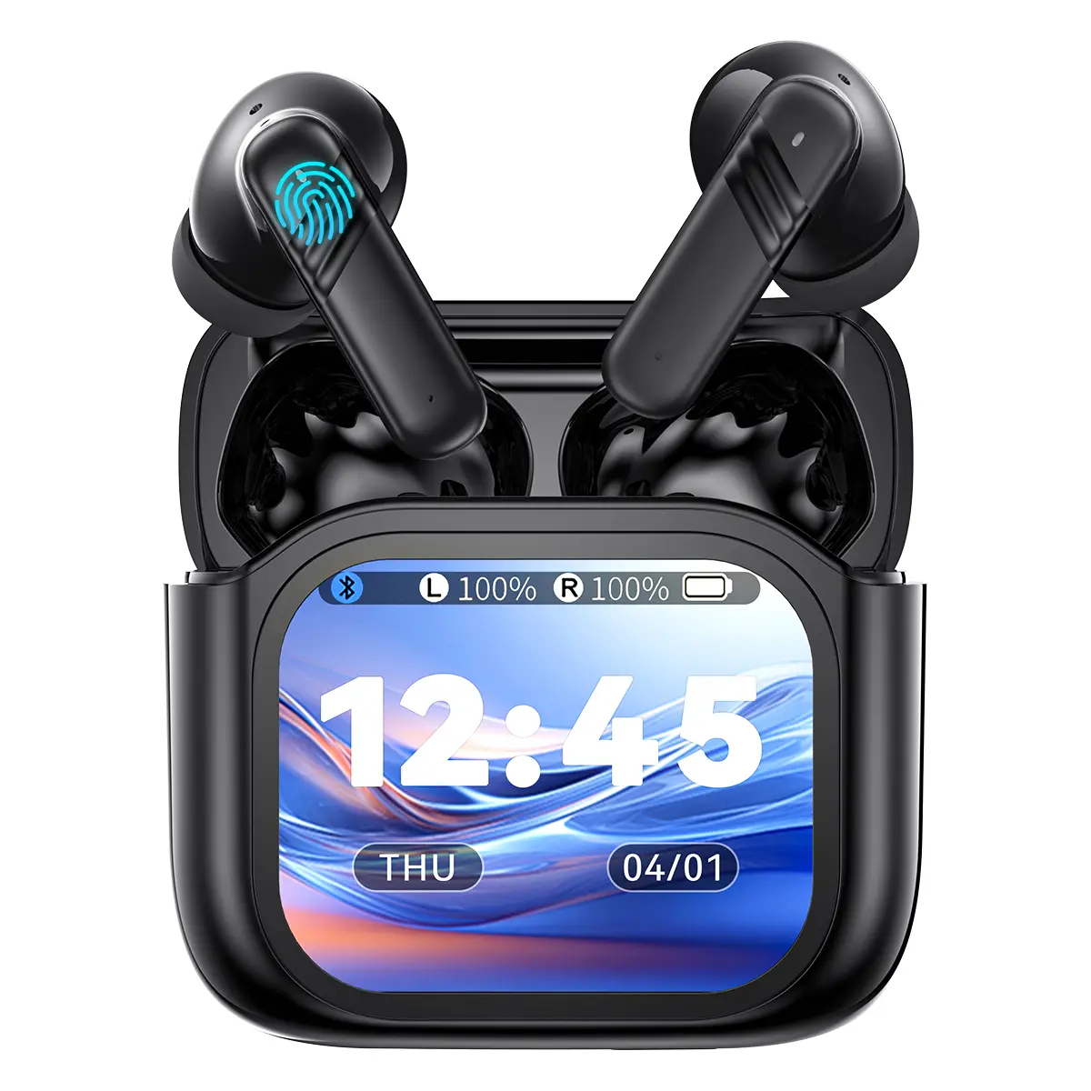 Premium Bluetooth 5.4 Wireless Earbuds with Smart LED Touch Screen｜ANC Noise Cancelling｜IPX7 Waterproof｜Hi-Fi Stereo｜Ultra Long Battery｜Perfect for Gym, Running & Travel｜Stylish Gift Idea