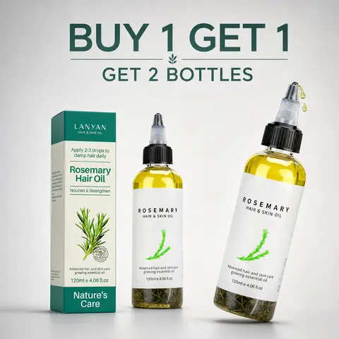 [2 PACKS] Natural Rosemary Hair Growth Oil for Adults, Hydrating Anti-Dandruff Haircare Oil, Scalp Care, Root Strengthening, Anti-Hair Loss, Smooth Texture, 120ml/4.06 fl.oz
