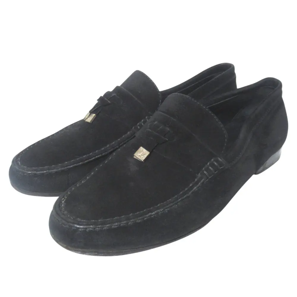 Pre-owned Louis Vuitton Suede Small Leather Goods Loafers