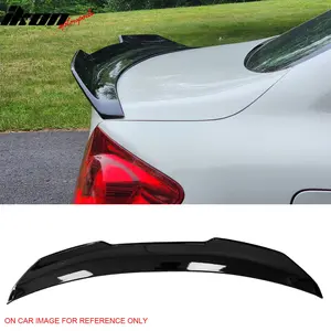 Trunk Spoiler for Infiniti G37 G25 Q40 Sedan 2009-2015 PSM Style Gloss Black ABS