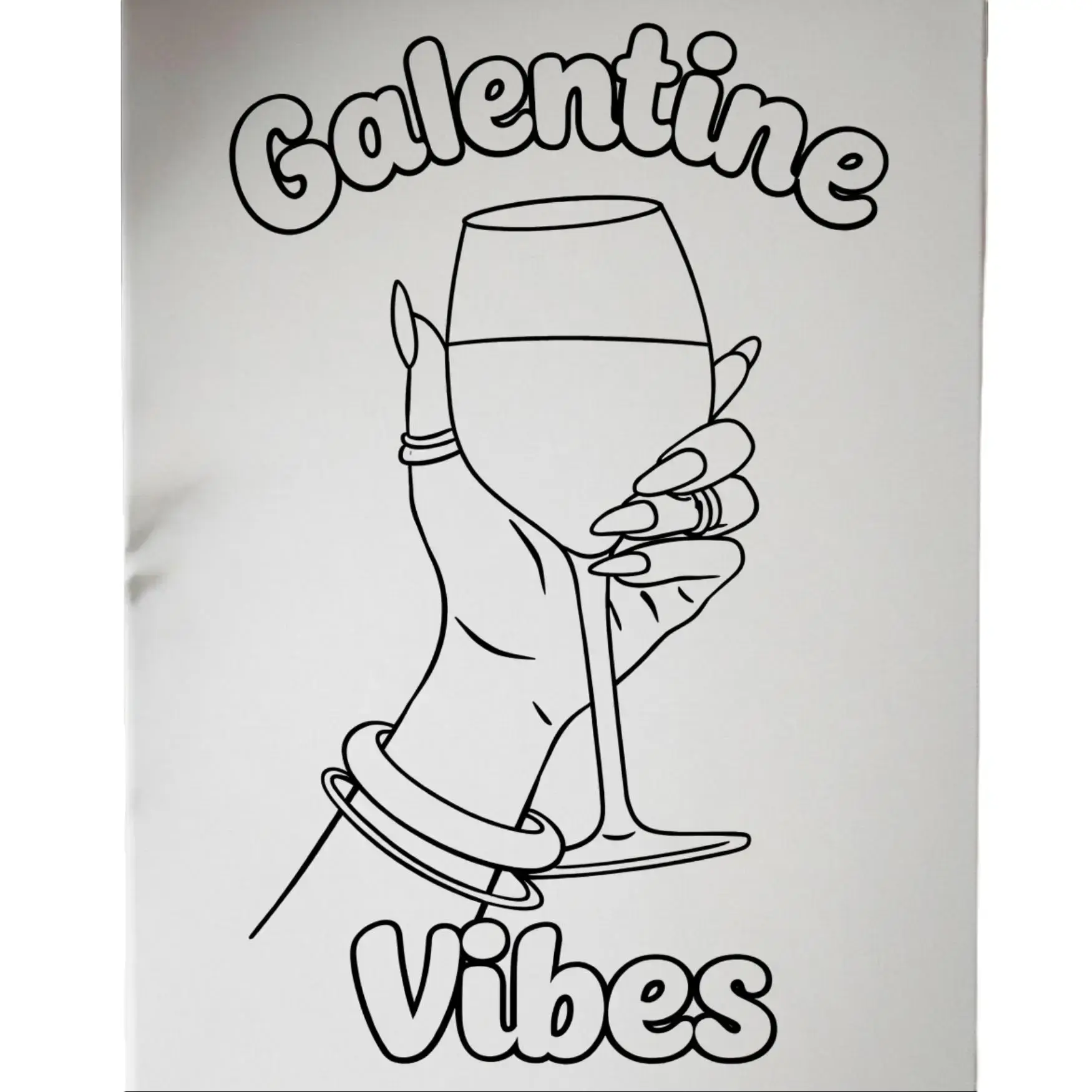 DTF Transfer Outline - Press & Paint Outline, Color your own DTF Print -  Galentine Squad - Valentine's Day -Coloring Activity - Sip and Paint Party - New Years eve Party