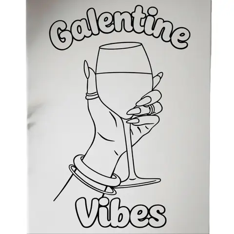 DTF Transfer Outline - Press & Paint Outline, Color your own DTF Print -  Galentine Squad - Valentine's Day -Coloring Activity - Sip and Paint Party - New Years eve Party