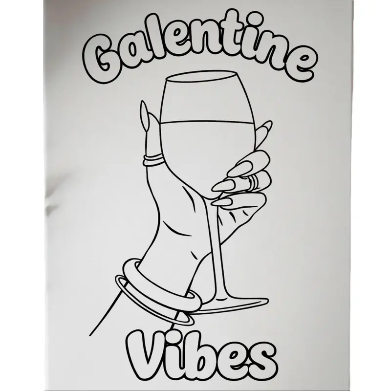 DTF Transfer Outline - Press & Paint Outline, Color your own DTF Print - Galentine Squad - Valentine's Day -Coloring Activity - Sip and Paint Party - New Years eve Party