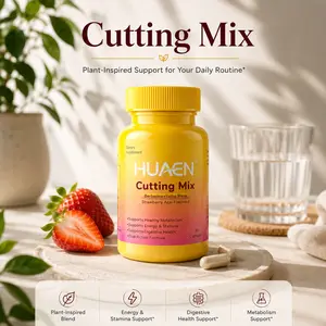 HUAEN Cutting Mix Dietary Supplement | Berberine + Yerba Mate Blend | Strawberry Acai Flavor | Daily Wellness Capsules