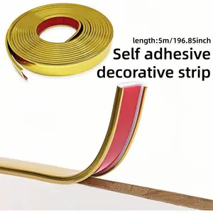 5-meter Self-adhesive Decorative Strip, Flexible Vinyl Model Strip, U-shaped Design, Easy To Install, Table Edge Decorative Line, Modern Home Decoration