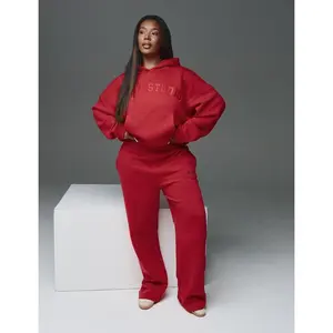 Kaiia Wide Leg Joggers Red