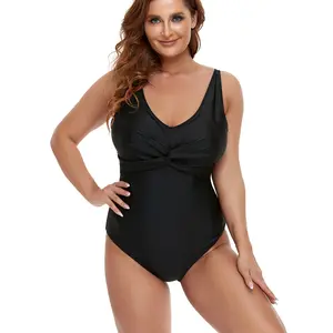 YF Women Plus Size Twist Front V-Neck One-Piece Swimsuit Tummy Control Swimwear for Beach Pool Vacation