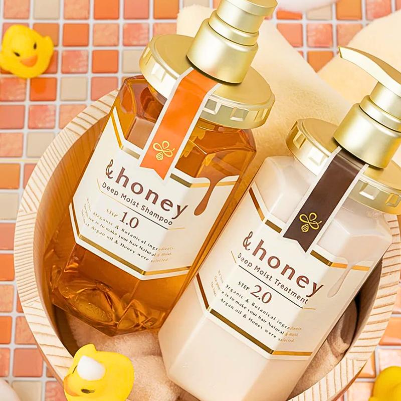 &honey Deep Moist Duo - Shampoo 1.0 + Treatment 2.0, Honey-Infused Hydration Set for Dry Hair