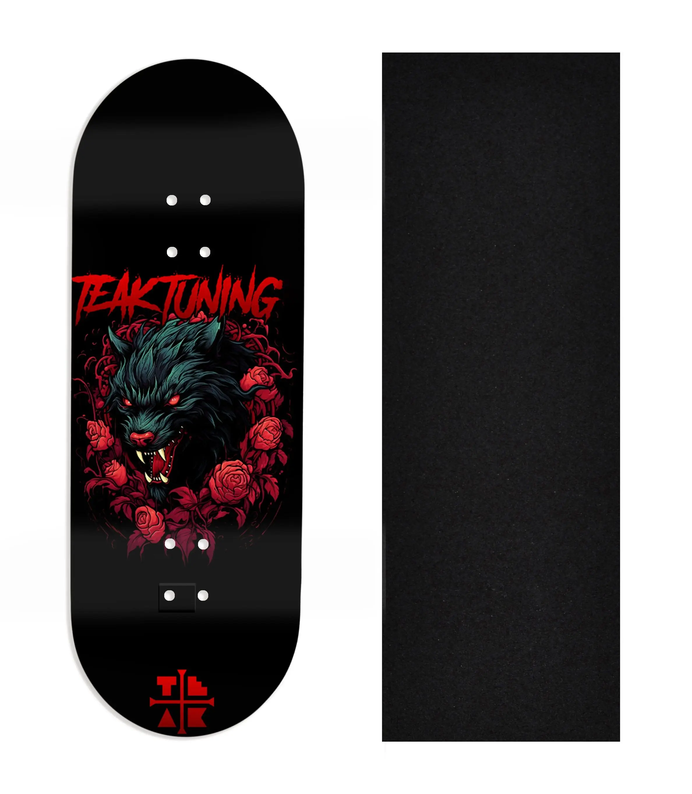 Heat Transfer Graphic Wooden Fingerboard Deck, Design Contest 2024 Winner, fbb_ok - "Night Fang"