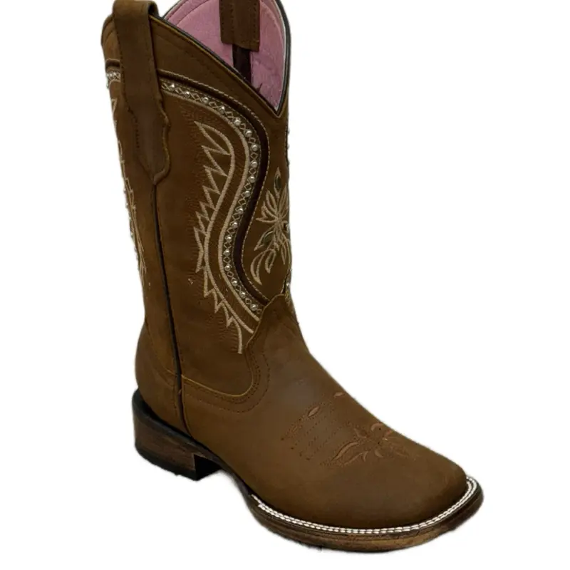 A&A Women's Boots Estilo Indiana Bota for Dama Suela de Cuero Color Tabaco Stylish Comfortable Fit Trendy Fashionable Design
