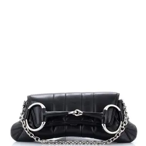 Pre-owned GUCCI Leather Shoulder Bags Horsebit Chain Shoulder Bag Vertical Quilted Large by Rebag