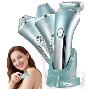 Bikini Trimmer for Women , Electric Razors for Silk Skin,Cordless Body Shaver for Trip,Replaceable Lady Facial Razor, IPX7 Waterproof&Easy Cleaning, Ceramic Blade, USB Rechargeable Trimmer, Portable Body Hair Trimmer for Arms Legs Underarms