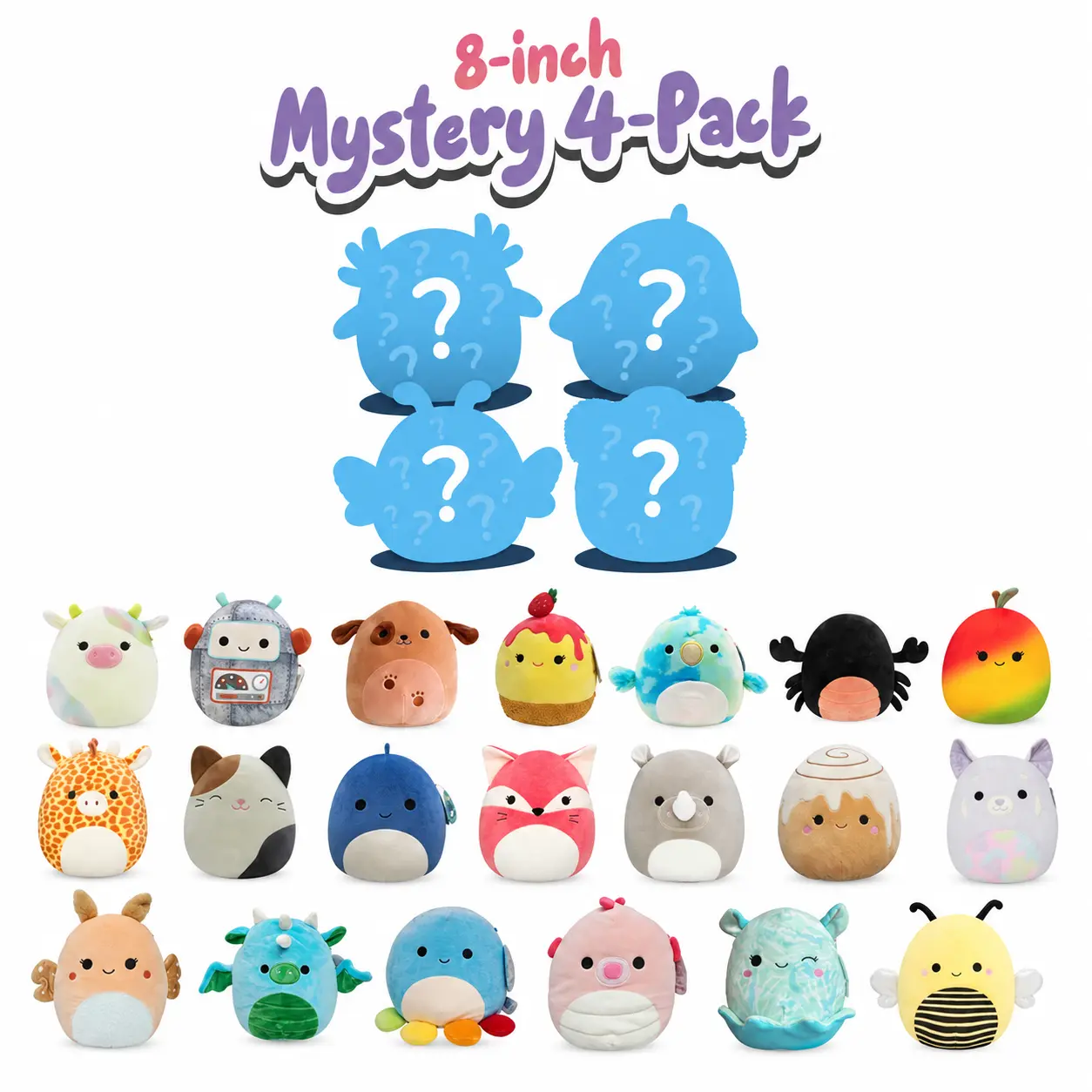 Squishmallows Mystery Box Blind Bag Set – Assorted Characters, Multi-Size & Multi-Pack Options, Perfect Gift
