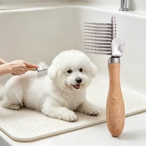 Dog Dematting Brush & Rake – Pet Grooming Tool for Removing Matted Fur & Undercoat | Great for Doodles, Poodles, Goldendoodles, Cats & All Pets