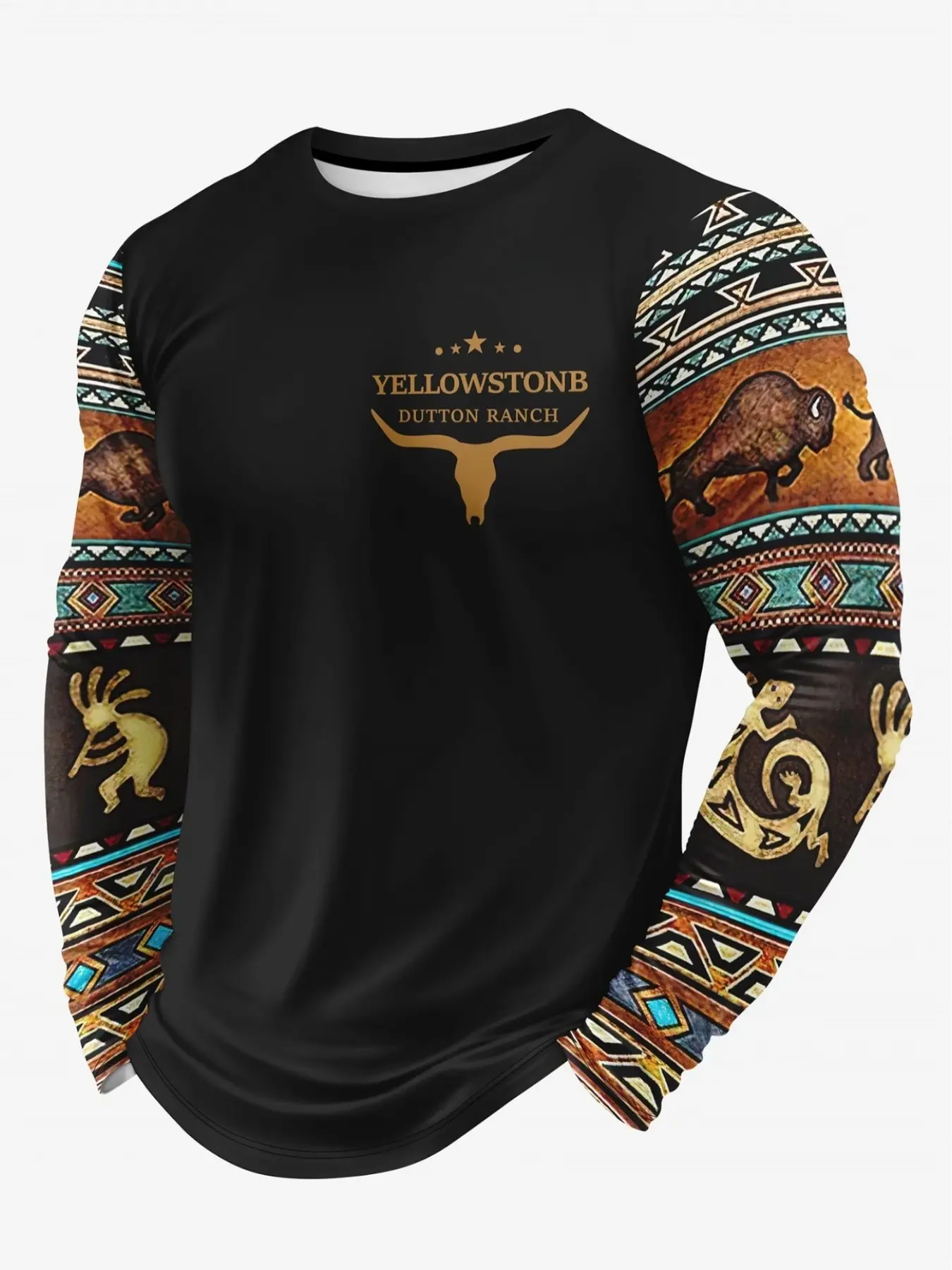 Men's Casual Long Sleeve Round Neck T-Shirt, Geometric Design & 3D Print, 100% Knit Fabric, Knitted, Fitted, Light Stretch, Spring & Fall, Knit Pullover Tops, Casual Knitwear, Knitted Clothes