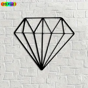 1pc Diamond Metal Wall Art,Dazzling Diamond Statue Mural, Ideal Gift for Valentine's Day, Wedding, Jewelry Decor Enthusiasts, Rust-Resistant Metal Wall Decor Wall Sculptures, Perfect for Bedroom Wall & Garden Fence, Luxurious Indoor Outdoor Decor