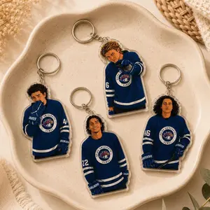Off Campus Inspired Acrylic Keychain, Hockey Boy TV Series Keychain, Sports Romance Bookish Charm Gift For Fans, Cute Car Key Accessory Gift