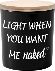 Gifts for Him Men Funny Unique Anniversary Valentines Day Christmas Birthday Romantic Gag White Elephant Gifts for Boyfriend Husband Men Adults Stocking Stuffers Sandalwood Scented Soy Candle