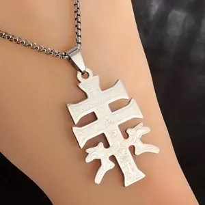Stainless Steel Caravaca Cross Pendant - Unisex Religious Jewelry