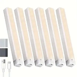 Motion-Sensor Under Cabinet Night Light, USB Rechargeable Wireless LED Night Light, Multi-functional LED Light for Wardrobe, Cabinet & Stairs, LED Lights, Room Decor Ideas