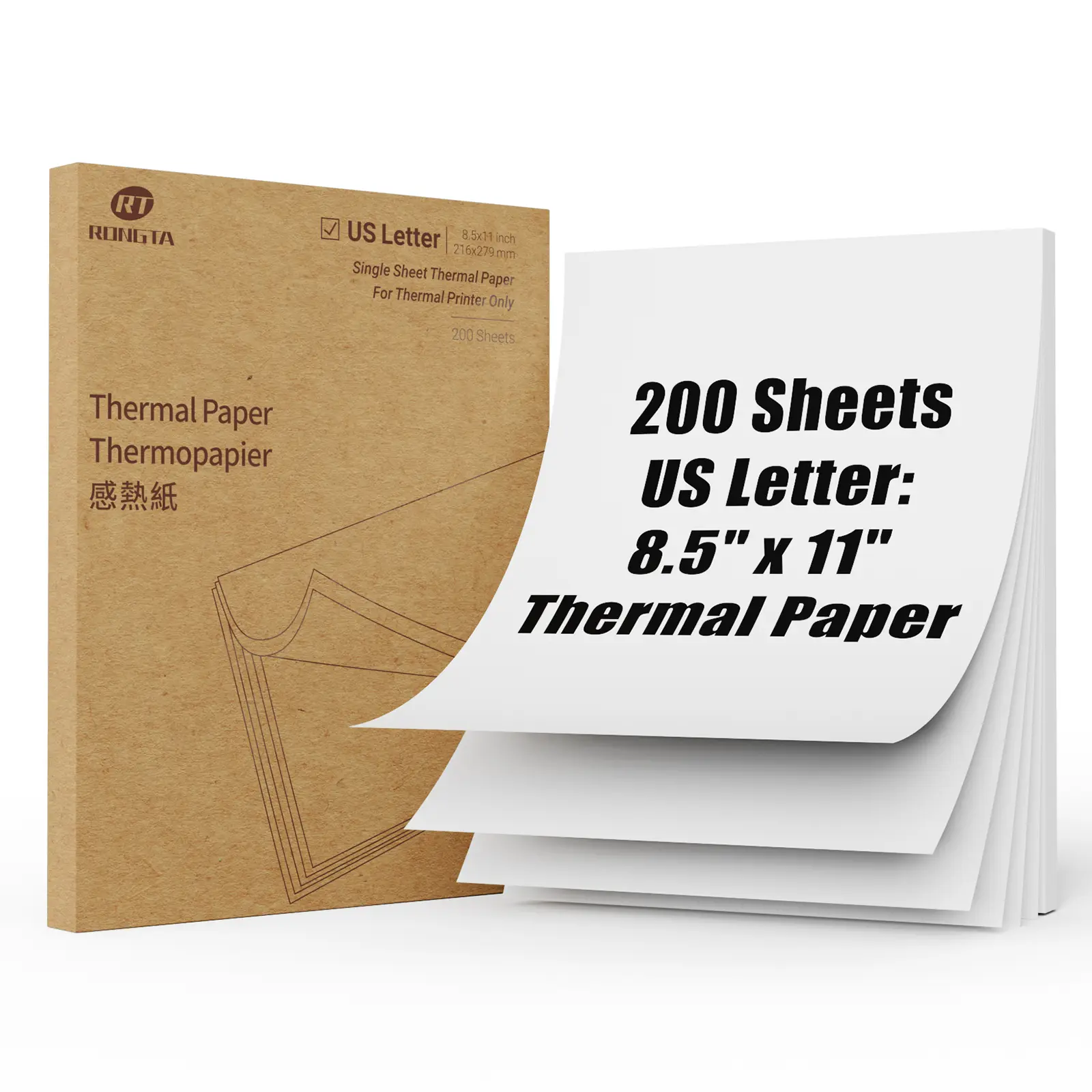 200 Sheets Thermal Printer Paper – US Letter 8.5x11" & A4, Compatible with RONGTA-F81-F11– BPA Free Legal Size summerwins