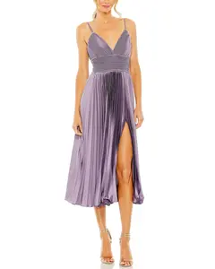 Mac Duggal Slim Strap Pleated Dress