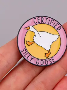 Cute Creative Fun Goose Cartoon Animal Series Badge, Alloy Brooch Pin, Unisex Casual Style, All Seasons Wearable Accessory, Unique Gift Idea