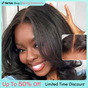[Spring Essential] Wiggins Hair 220% Density Glueless Layered Cut Yaki Straight Bob Wig 7*5 Lace Closure Wigs Human Hair Ready To Go And 13*4 Lace Front Wig Pre Cut Lace Pre Plucked Beginner Friendly #SpringStatements #WeeklyDeals