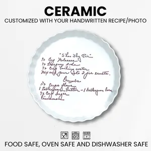 Personalized Handwritten Recipe Ceramic Plate Oven & Dishwasher Safe Heirloom Kitchenware Customizable with Your Recipe or Photo Perfect Gift for Weddings Mother’s Day & Holidays Family