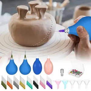 102 Pcs Pottery Tools Supplies Ceramic Precision Applicator, Precision Tips Applicator for Ceramic Bottles Glaze 3 Ounce Clay Tools Set, Slip Trailing Pottery Glaze Squeeze Bottle