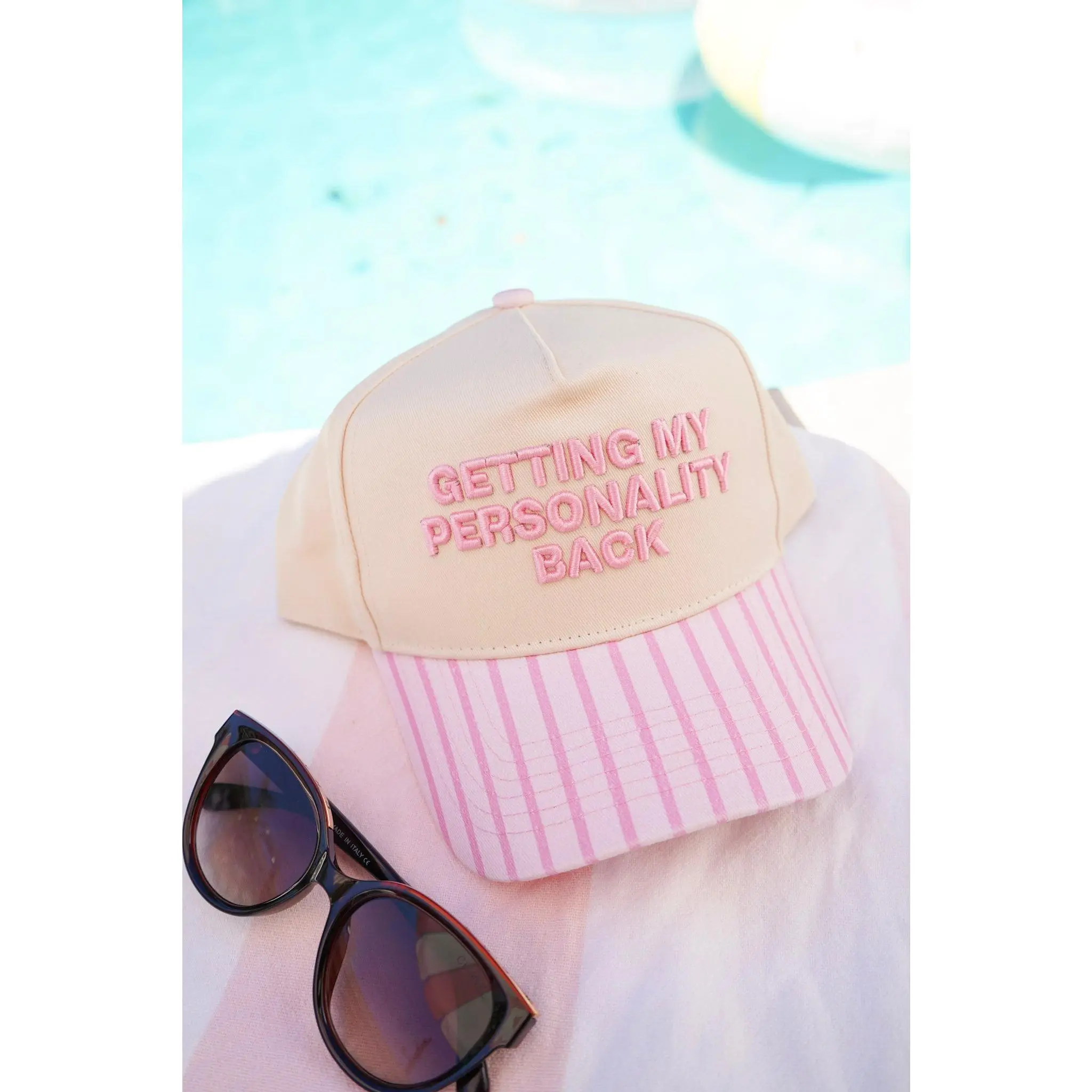 Getting my Personality Back - Pink Stripe Trucker Hat