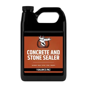 Concrete and Stone Sealer - Clear Satin  Look, UV , Water Repellent - Seals Driveways, Patios, Pavers, Masonry, Walkways, Stone - Easy Application, 1 Gallon