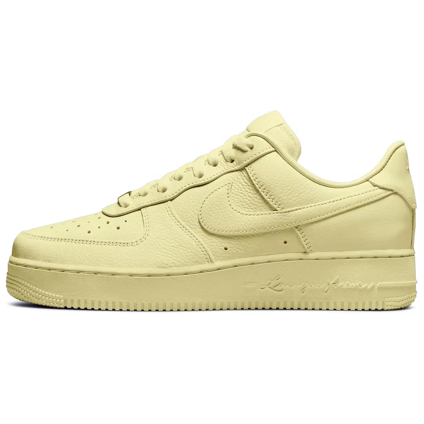 NIKE NOCTA x Air Force 1 'Love You Forever' Low-Top Round Toe Sneakers for Men, Women - Comfortable, Versatile, Slip-Resistant Yellow Colorway, 2023 Release, Nike 2000, Round Toe Shape