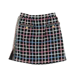 Pre-owned CHANEL Cotton Small Leather Goods Tweed Skirt